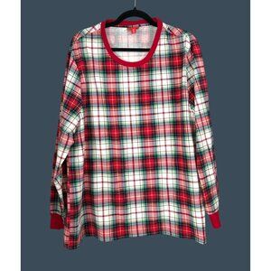Holiday Lane Mens XXL Red Plaid Long Sleeve Sleepwear Top